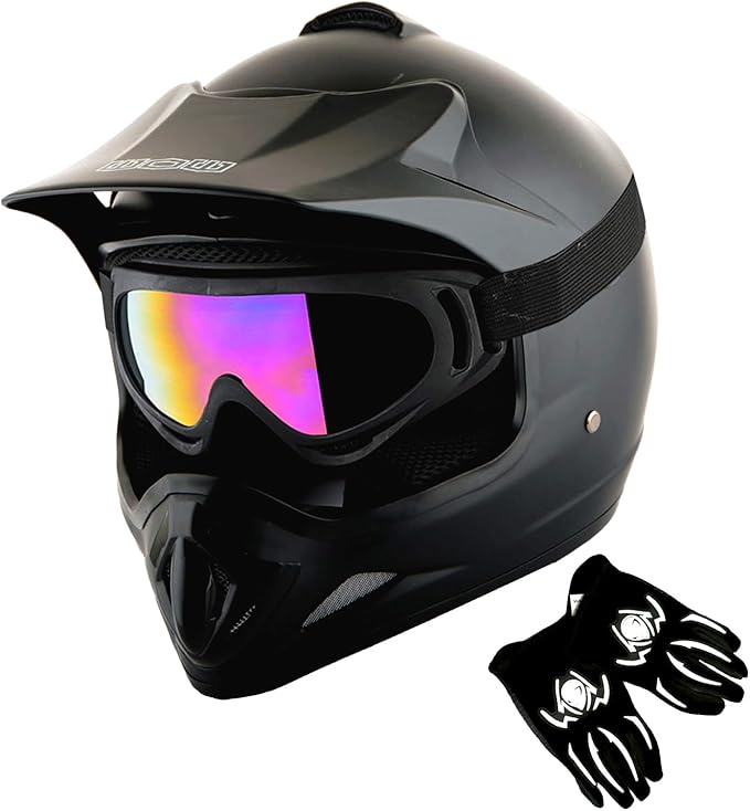 WOW Youth Kids Motocross BMX MX ATV Dirt Bike Dianosour Helmet Dragon + Goggles + Martian Youth Glove Bundle: HJOY MG Bundle