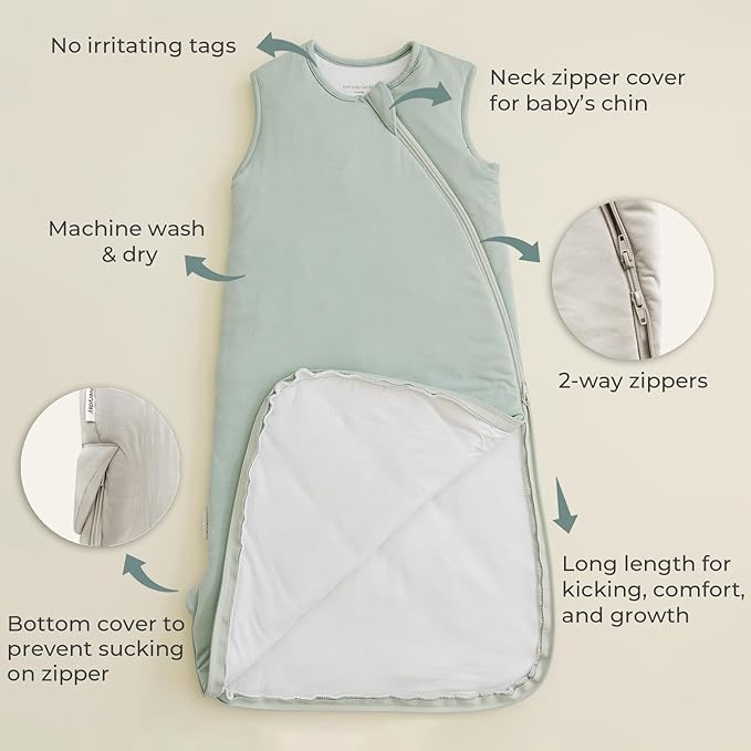 Sleep Sack 0.5 Tog - Rayon made from Bamboo Baby Sleeping Bag, Wearable Blanket, Unisex