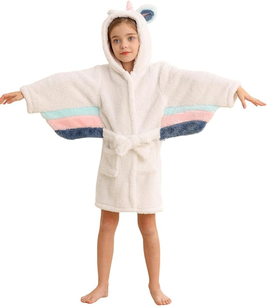 DELEY Girl's Robe Baby Boys Hoodie Robes Toddler Bathrobes for Kids Pajamas Sleepwear