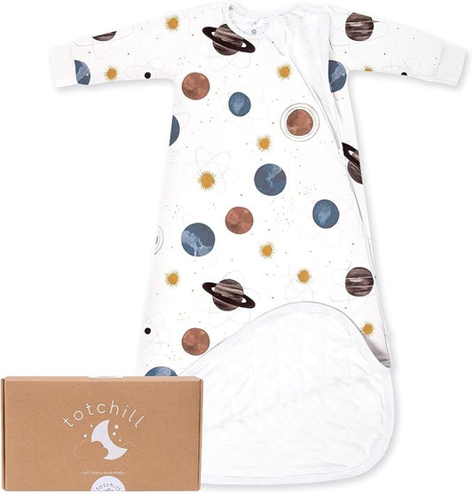 Baby Sleep Sack Long Sleeve 1.0 TOG 0-6-18-3T Wearable Blanket Infant Sleeping Bag, Soft & Breathable, 2-Way Zipper