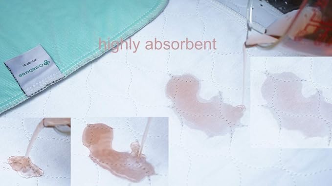 2 Pack Cotton Top Quilted Underpad, Waterproof Extra Absorbent Use for Incontinence Bed Pads,Washable and Reusable Pet Pads (34" x 36")