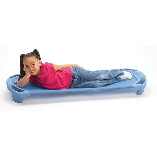 Children’s Factory SpaceLine Nap Cot, Kids Daycare and Preschool Sleeping Cot, Standard Size, Wedgewood