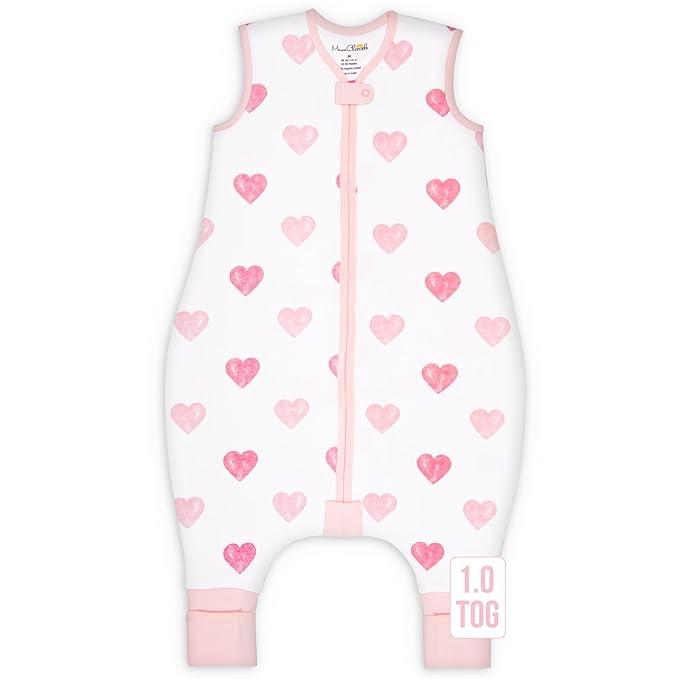 Mama Cheetah Toddler Sleep Sack with Feet 2T, 1.0 TOG Organic Cotton Baby Wearable Blankets with Legs, Baby Sleeping Bag for Walkers, Early Walker M