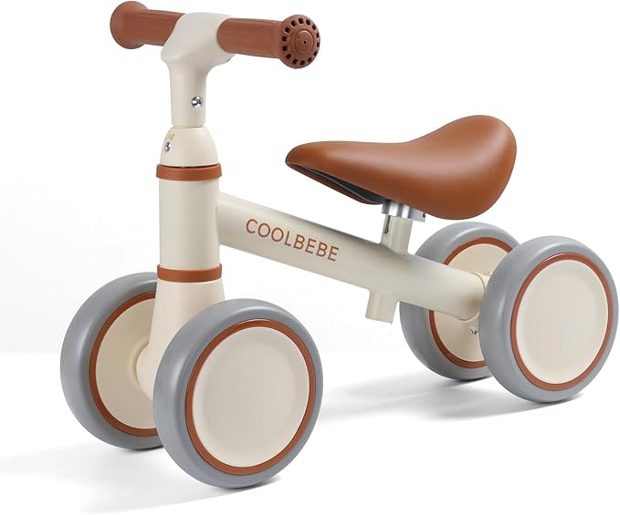 COOLBEBE Baby Balance Bike for 1 Year Old Boys Girls Gift, 2 Year Old Toddler Balance Bike with 4 Silent Wheels, One Year Old Birthday Gift Children for 12M-36M Pre-School