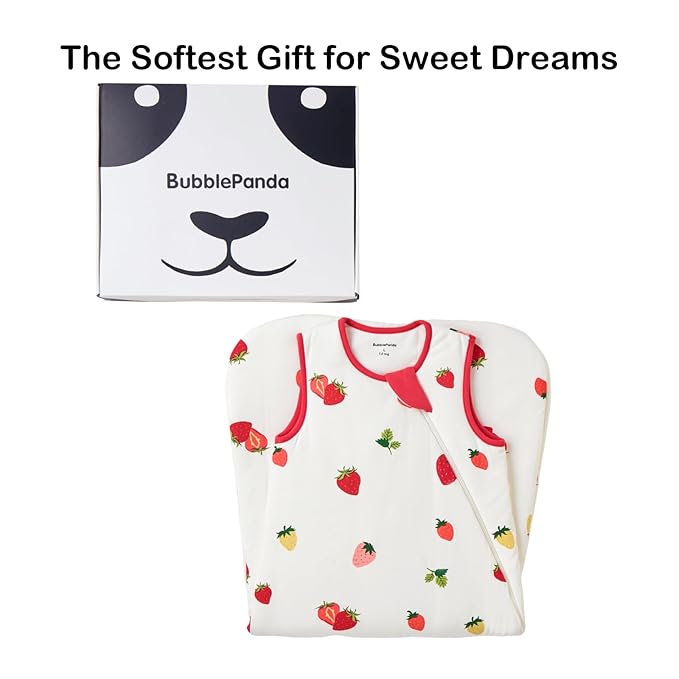BubblePanda Rayon Made from Bamboo Sleep Sack 6-12 Months 1.0 Tog Soft Toddler Sleeping Sack for Babies 2-Way Zipper Baby Wearable Blanket