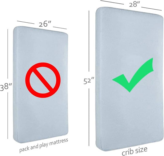 Waterproof Crib Mattress Protector, Cotton Fabric Toddler Mattress Sheets, Crib Sheets for Boys and Girls