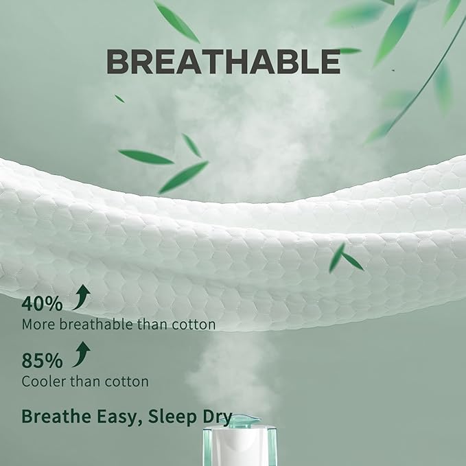 OhGeni 100% Waterproof Mattress Protector,California King Mattress Soft Pad,Pet Hair & Bedwetting Resistant,Cooling Fitted Sheets,Washable Bed Cover,Non-Slip Deep Pocket,Noiseless for Taller Person