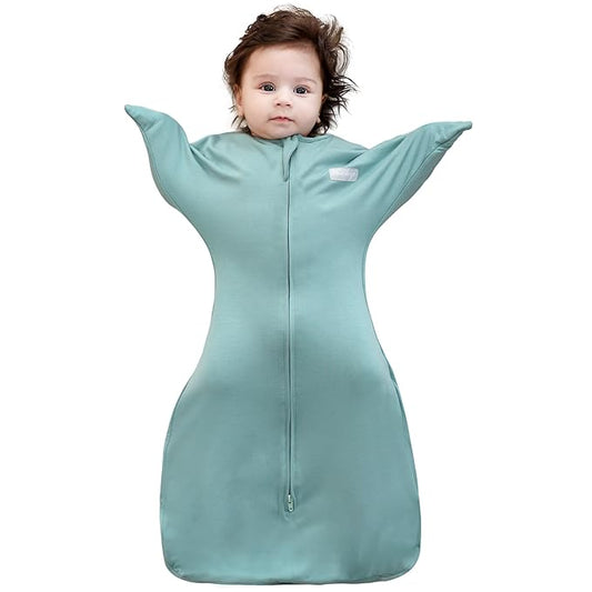 PuppyPaws Baby Sleep Sack 1.5 TOG, Transitional Swaddle with Arms Up Length Sleeves and Mitten Cuffs, Sleep Sack 3-6 Months, Wearable Blanket Baby, 95% Rayon derived from Bamboo, 5% Spandex