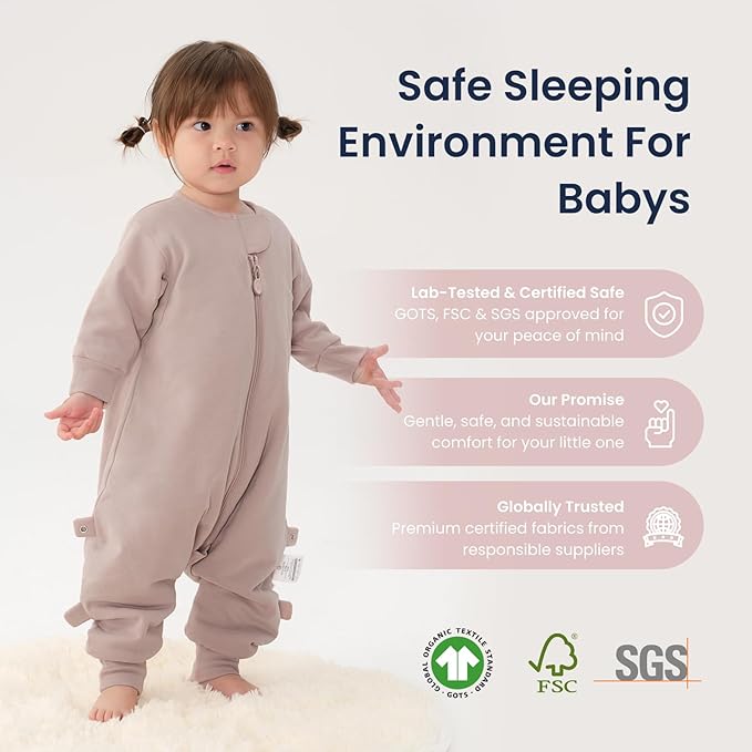kaiya baby Unisex Toddler Sleep Sack with Feet, 2.5 Tog Baby Winter Sleep Sack Long Sleeve Gifts for Boys & Girls