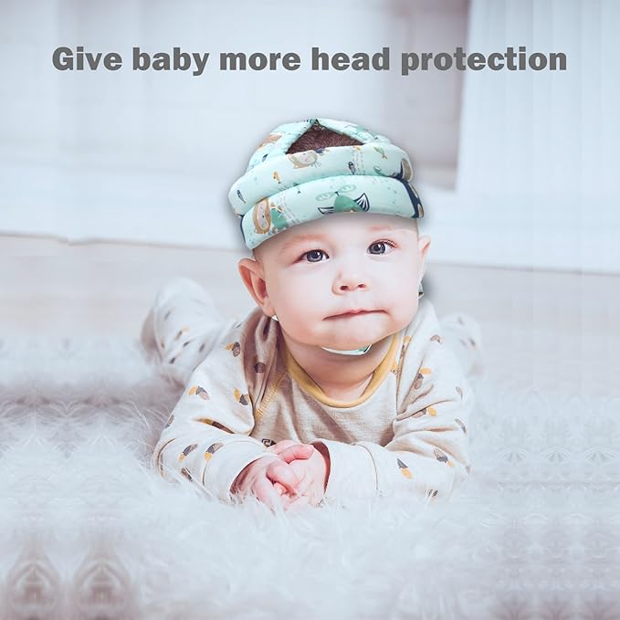 Baby Head Protector Baby Helmet for Crawling Walking, No Bumps Safety Head Adjustable Protective Cap for Walking, Playing (Submarine)