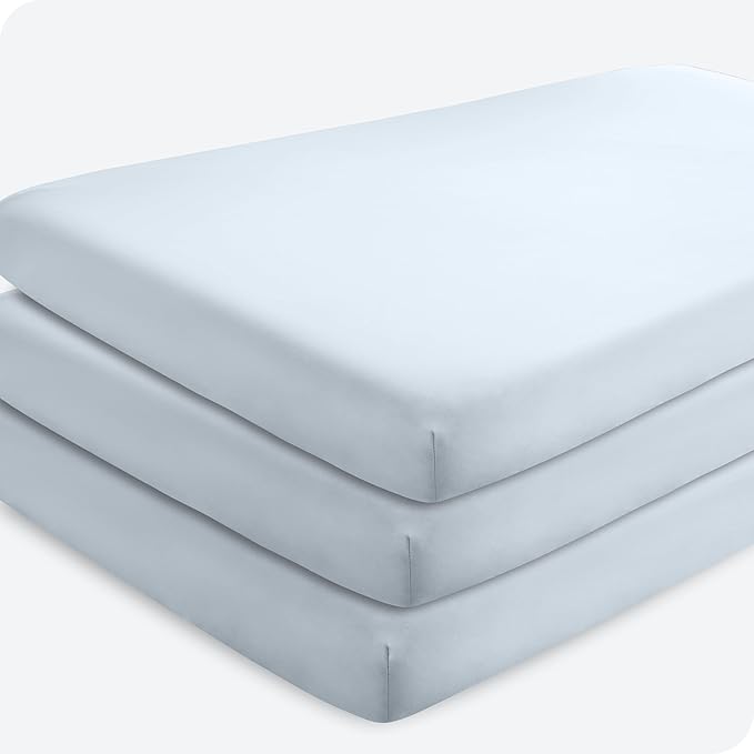Bare Home 3-Pack Fitted Crib Sheet - Premium 1800 Ultra-Soft Microfiber - Breathable - Baby Sheet - for Boys & Girls - Fits Standard Crib and Toddler Mattresses (Sky Blue)