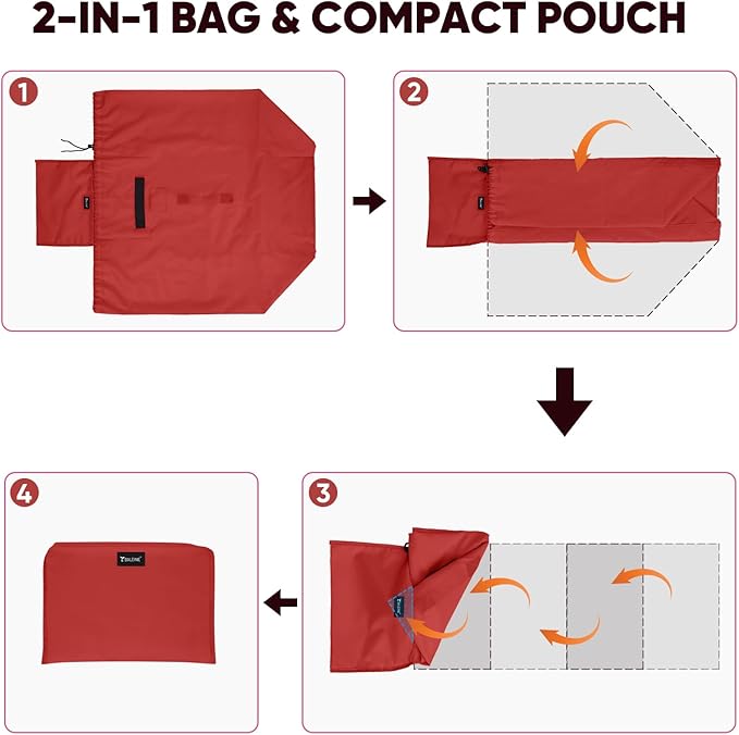 BALEINE Car Seat Travel Bag for Airplane, Water-Resistant Car Seat Bags for Air Travel, Foldable Cover with 3 Handles, Fits Toddler Carseat, Convertible and Booster Seats (Red)