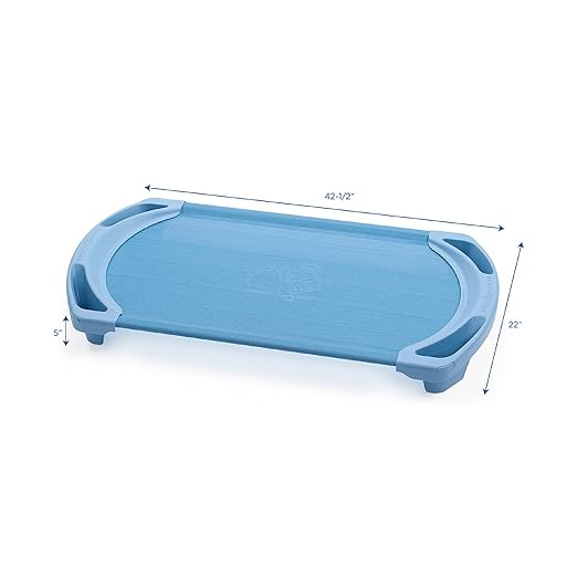 Angeles Space Line Single Cot, Toddler, 42.5" Height, 22" Length, 5" Width, Wedgewood Blue