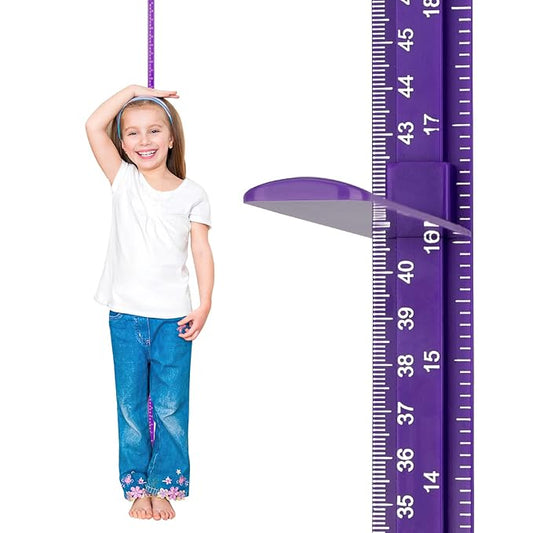 EASYXQ Growth Chart for Wall, Children Height Measurement,3D Removable Growth Height Chart,Splicing Height Ruler for Kids Baby Nursery 79 inch (Purple)