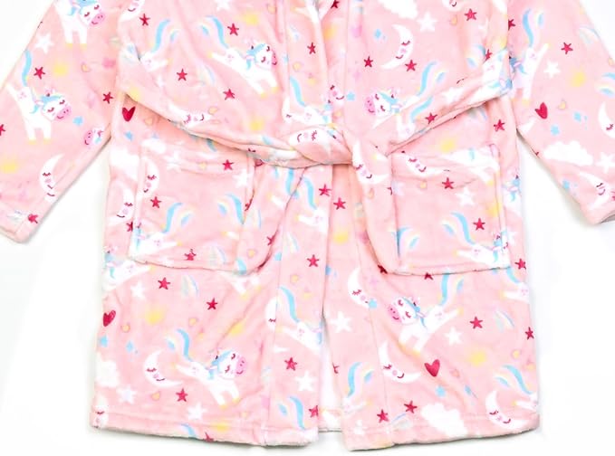 CHILDRENSTAR Girls Robe Kids Cat Bathrobes Plush Soft Fleece Pajamas Sleepwear