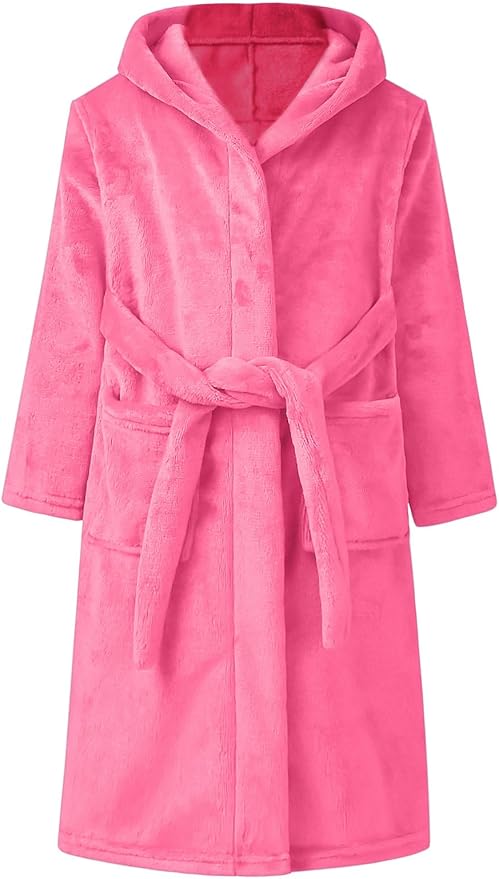 CHILDRENSTAR Girls Robe Kids Bathrobes Plush Soft Fleece Pajamas Sleepwear