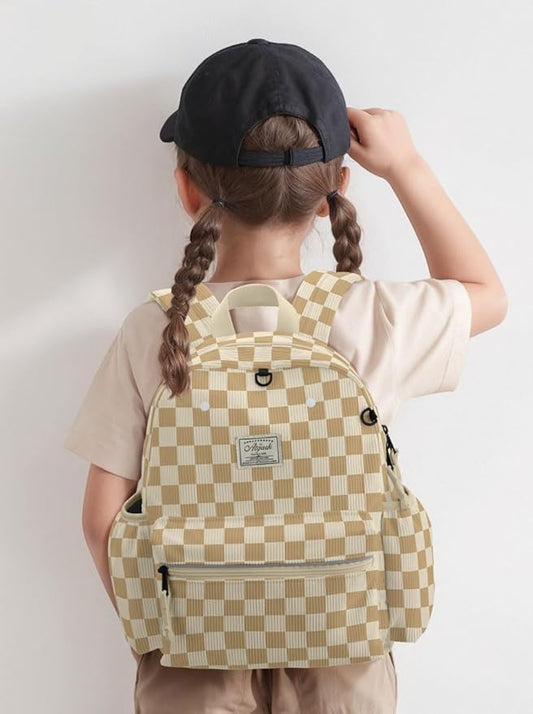Corduroy Kids Backpack for Boys Girls 6-10: Girls Backpacks for Elementary Kindergarten 15” H Fit Folder