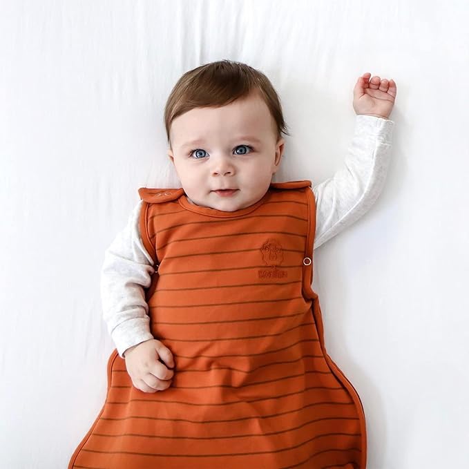 Woolino Toddler Sleep Sack, 4 Season, Merino Wool and Organic Cotton, Baby Sleep Bag, 2-4 Years, Rust