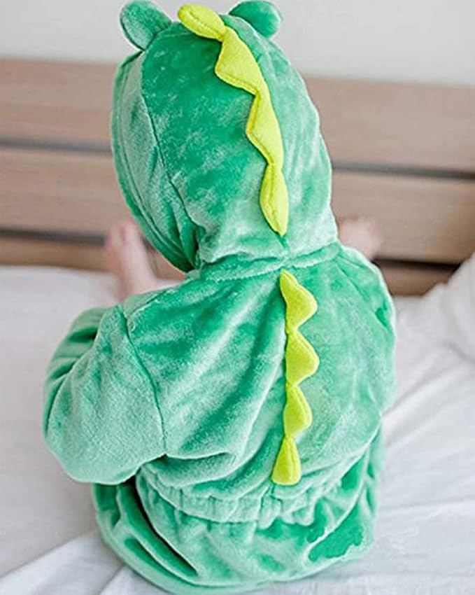Kids Little Boys Girls Coral Fleece Bathrobe Unisex Kids Robe Pajamas Sleepwear