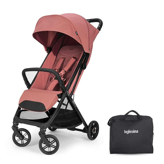 Inglesina Quid 3 Travel Stroller - Aurora Pink | Lightweight Travel Stroller for Airplane, Umbrella Stroller for Baby & Toddler 0-55 lbs, Car Seat Compatible w/Carry Bag & Wheel Covers - Bundle Kit