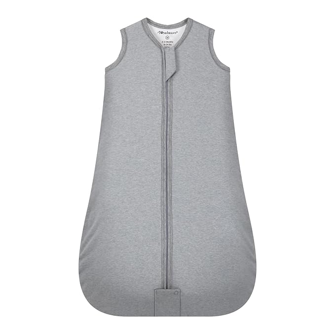 Mosebears Sleep Sack Baby Winter Wearable Blanket with 2-Way Zipper,2.5 TOG Cotton Sleep Sack Unisex (Grey, 18-24 Months)
