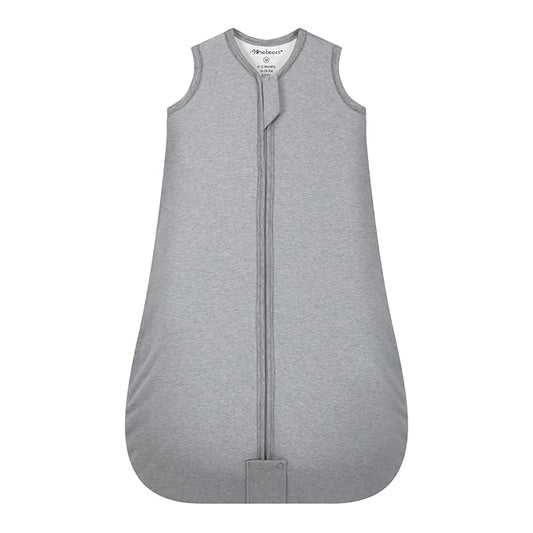 Mosebears Sleep Sack Baby Winter Wearable Blanket with 2-Way Zipper,2.5 TOG Cotton Sleep Sack Unisex (Grey, 0-6 Months)