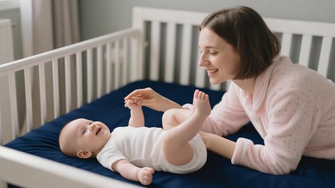 American Baby Company 2 Pack Fitted Crib Sheets 52" x 28" - Ultra Soft Microfiber Crib and Toddler Bed Sheets, Gray/Navy, Neutral for Boys & Girls