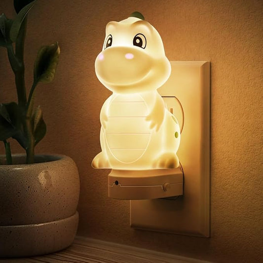 L LOHAS LED Plug in Night Light for Kids, 3D Cute Dinosaur Night Lights with Dusk to Dawn Sensor, RGB+Soft White 3000K Dinosaur Night Light, Christmas Birthday Gift Nightlight for Kids, Room Decor