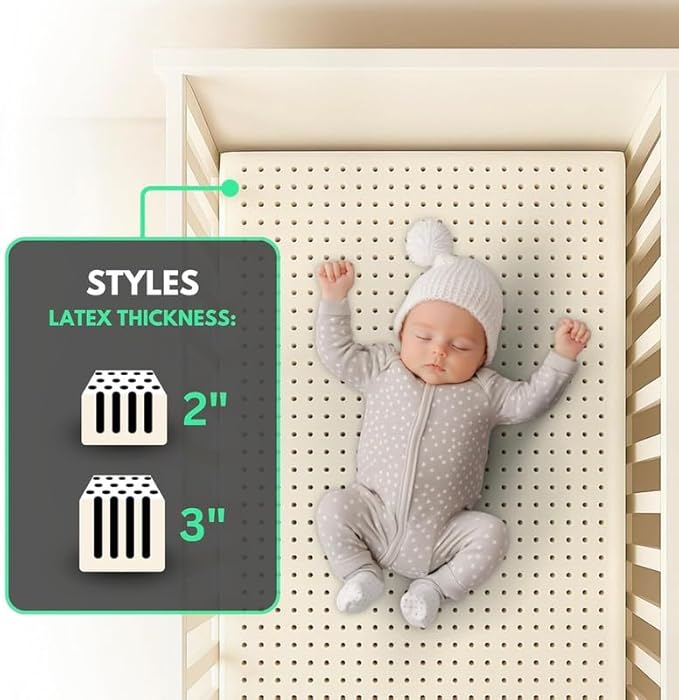 ORGANIC TEXTILES Organic Baby Mattress Topper with Water Resistant Removable Cotton Cover - GOLS/GOTS Certified - Breathable - 3" Standard (52"x28")