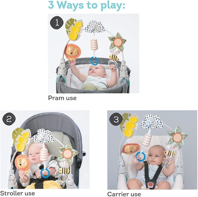 Taf Toys Savannah Adventures Arch with Fascinating Toys, Stimulates Baby’s Senses & Motor Skills Development | Newborn Toys & Baby Toys 3-6 Months | Use on Strollers, Bassinets, Crib & Car Seats