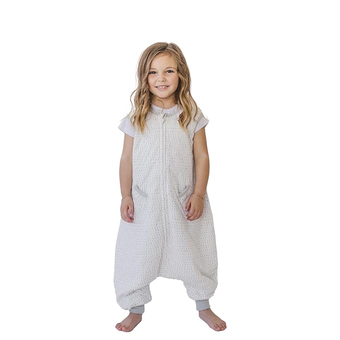 Tealbee Dreamsuit Toddler Sleep Sack with Feet – Walker Sleep Bag with Legs, Rayon made from Bamboo, Summer 0.8 TOG, 2-Way Zipper, 12m-2T - Dash