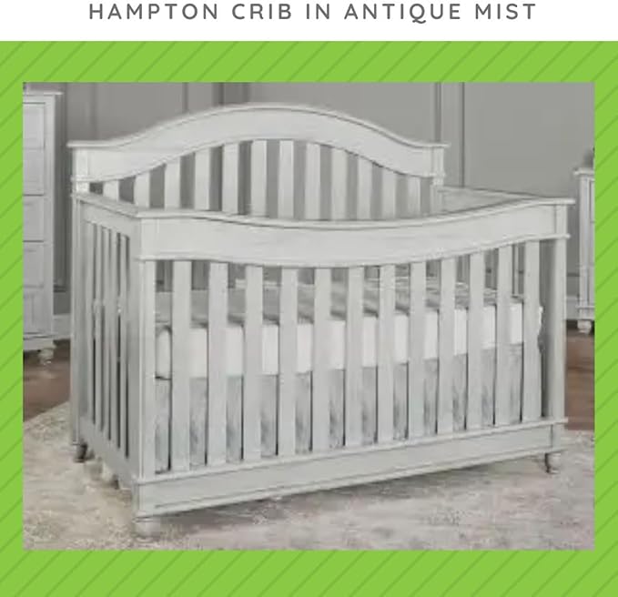 Toddler Bed Safety Guard Rail for Evolur Baby Convertible Cribs - Solid Wood Rail for Convertible Crib to Toddler Bed Conversion - Safety Bed Rail for Children (Antique Mist, Model 811)