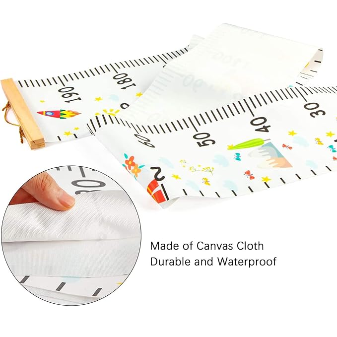 MIBOTE Baby Growth Height Chart Handing Ruler Wall Decor for Kids, Canvas Removable Height Growth Chart 79" x 7.9" (Colorful)
