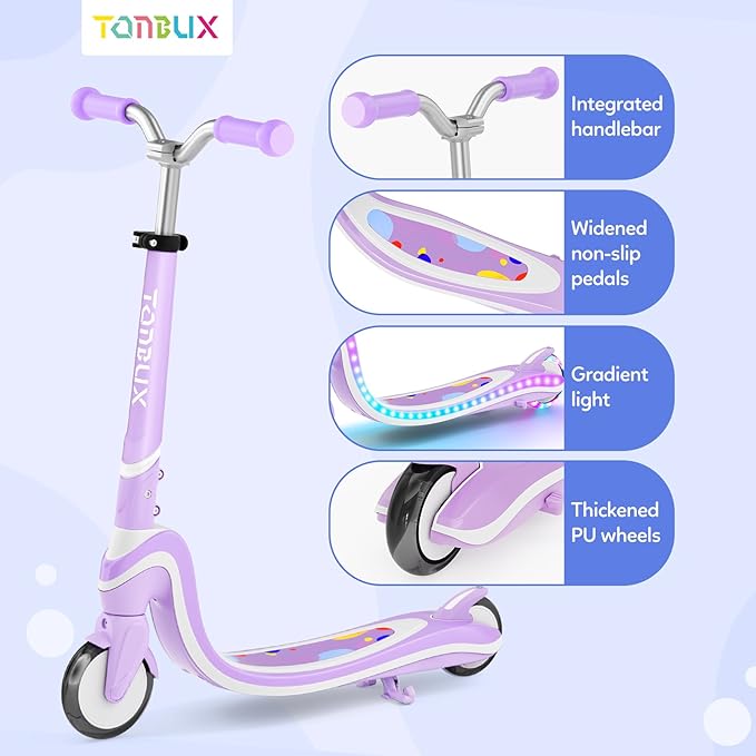 Scooter for Kids with Light-Up Wheels & Deck, Adjustable Heights 2 Wheel Kick Scooters for Kids 5-7, Toddler Scooters with 4 Lighting Mode Deck