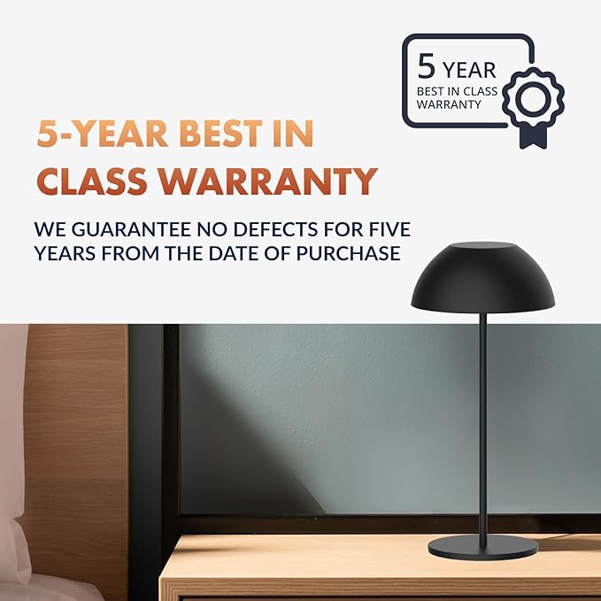 Newhouse Lighting Aurora, Black 2700K Dimmable Cordless USB-C Rechargeable Table Lamp NHTL-AU-BLK, Cordless Desk Lamp for Living Room, Bedroom, Coffee Table, and Other Cozy Home Decor
