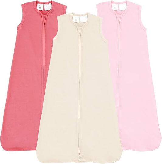 Baby Sleep Sack Wearable Blanket Baby Sleeping Bag, 0.5 TOG Toddler Sleeping Sack 0-3-6-12-24 Months,3 Pack