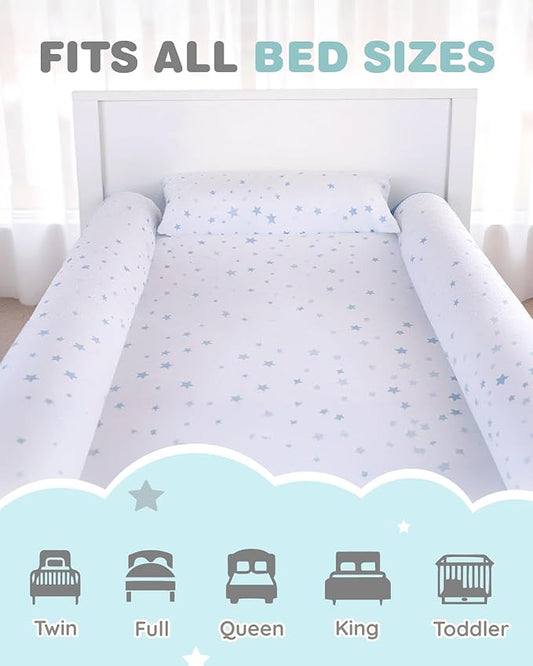 Lilian&Gema 2-Pack Inflatable Bed Rails for Toddlers, Non-Slip Soft FlockingTravel Bed Bumper for Kids for King, Queen, Twin, Full, Toddler-Size Bed, Portable Bed Rails for Hotel, Travel, Home