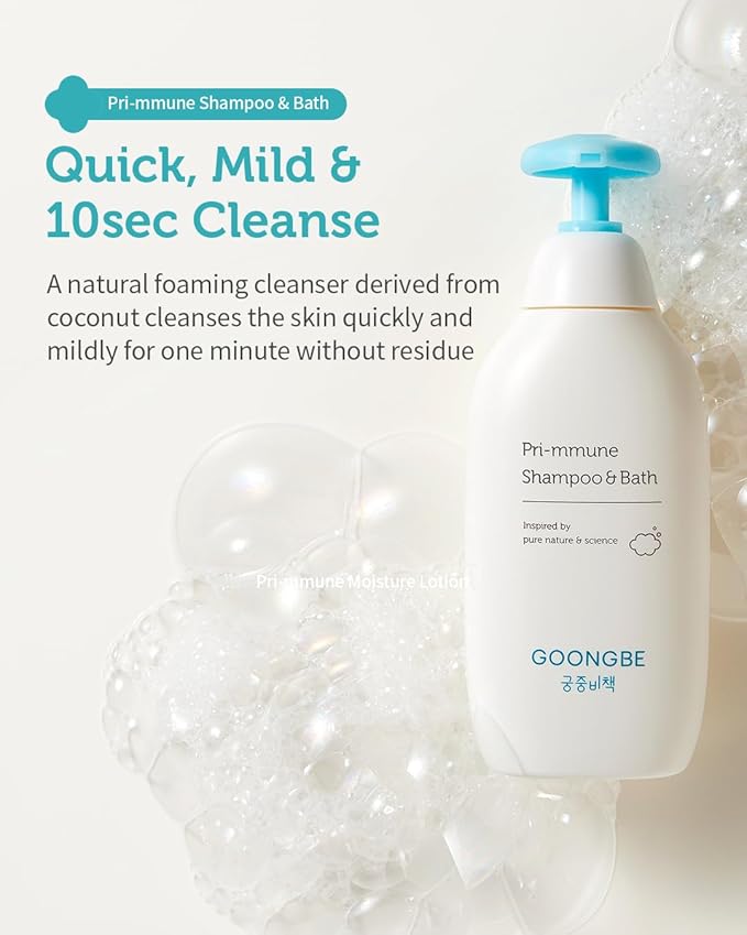 GOONGBE Baby Skincare Travel Set - Korean Baby Skincare & Bath Time Essentials - Shampoo & Bath, Moisutre Lotion, Cream - Hydrating & Nourishing, 3 Items