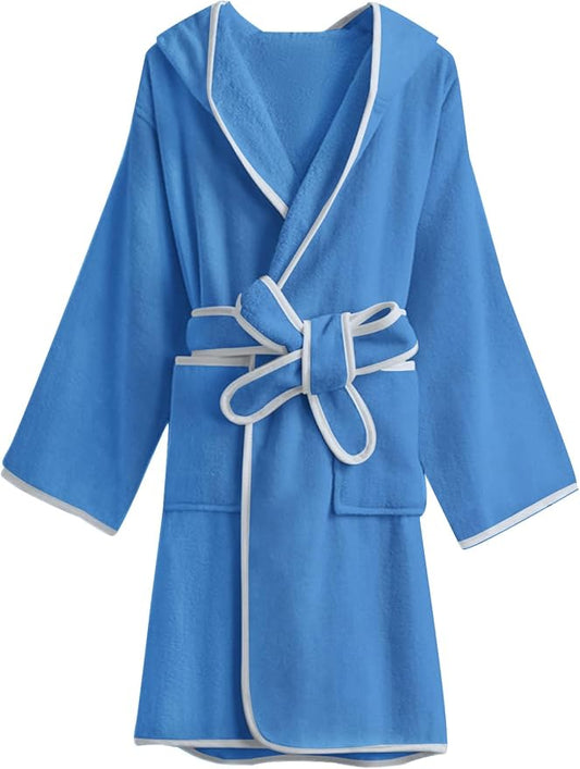 Umeyda Boys Girls Bathrobe Soft Towel Hooded Robe Kids Terry Cloth Cotton Robes, 3-12 Years