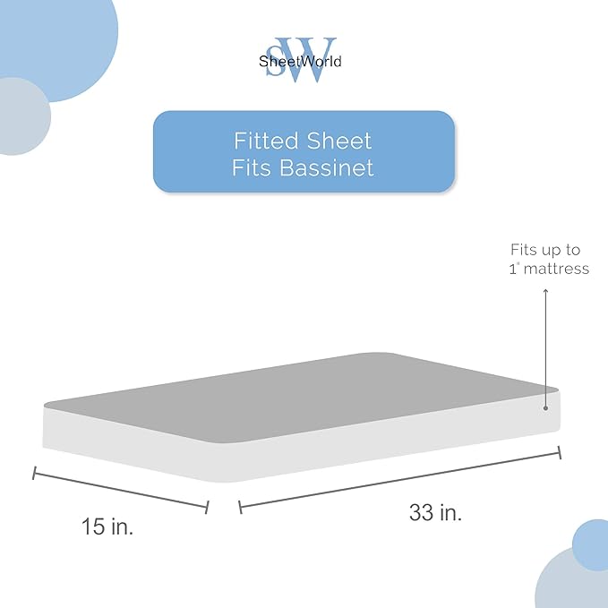 SheetWorld Baby Fitted Bassinet Sheet 15 x 33 inches, 100% Cotton Jersey Hypoallergenic Sheet, Unisex Boy Girl, Baby Pink, Made in USA