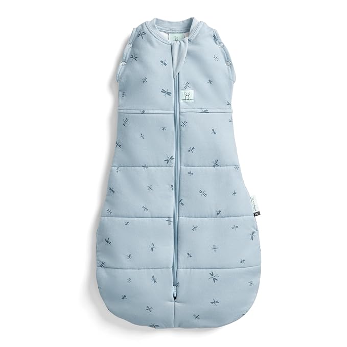 ergoPouch Cocoon Swaddle Sack 2.5 TOG - Baby Sleep Sack, Gentle Snug Fit Helps Calm Startle Reflex, Ideal for Arms In/Out Sleeping, Soft Breathable Fabric for Better Sleep (0-3 Months, Dragonflies)