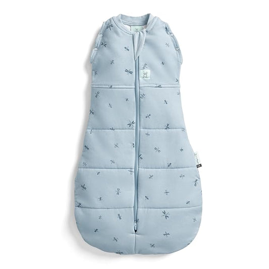 ergoPouch Cocoon Swaddle Sack 0.2 TOG - Baby Sleep Sack, Gentle Snug Fit Helps Calm Startle Reflex, Ideal for Arms In/Out Sleeping, Soft Breathable Fabric for Better Sleep (0-3 Months, Dragonflies)