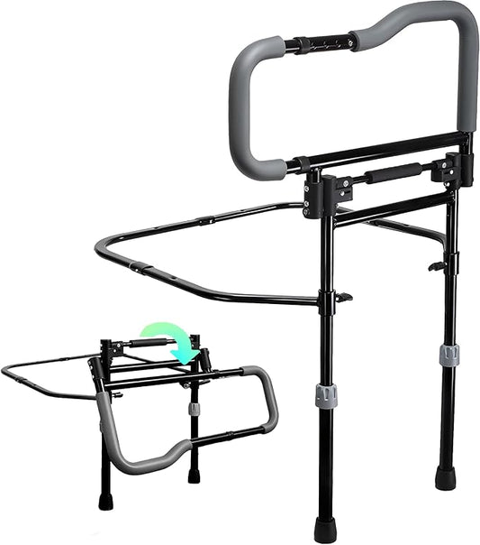 Bed Rails for Elderly Adults Safety, Foldable Adjustable Bed Rail & Assist Handle, Heavy-Duty Grab Bar for Seniors, Pregnant Women, Injury Recovery – Fits Twin, Full, Queen & King Beds