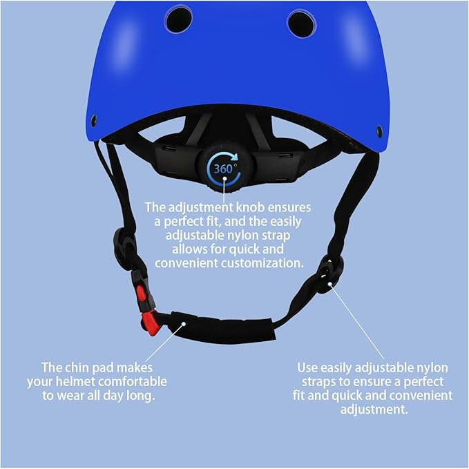 Color Gradient Adjustable Kids Bike Helmet with Knee & Elbow Pads Set | Multi-Sport Safety Gear for Boys & Girls Ages 5-14 | Skateboarding, Scooters, Roller & Inline Skating, Longboarding