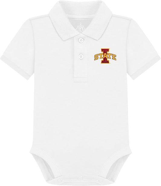 Creative Knitwear College Baby Polo Bodysuit Solid - Team Logo, Multiple Colors, for Boys & Girls (0-12 Months)