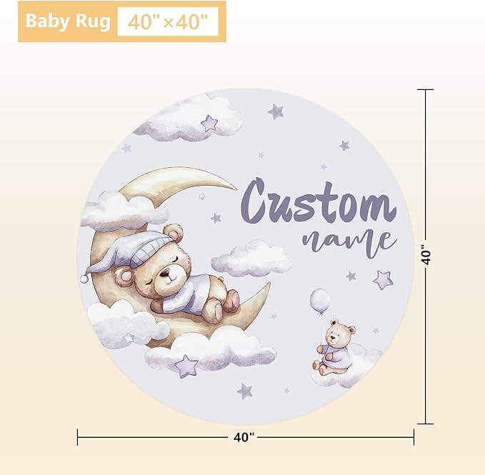 Custom Baby Bedding Set, 3 Pcs Personalized Name Crib Bedding Set for Nursery, Soft Double Layer Baby Crib Set for Boys Girls, Customized Gifts for New Parents Infants Toddlers, Purple Bear