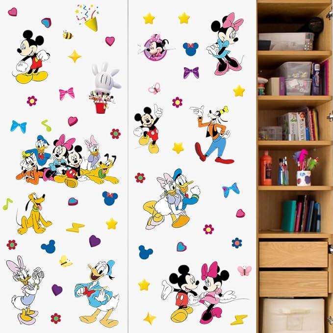 Wall Stickers for Kids, Cartoon Character Stickers for Children Room, DIY Removable Stickers for Baby Kids Nursery Girls Bedroom Living Room Playroom Wall Decoration by HeyAlpha (Mouse)