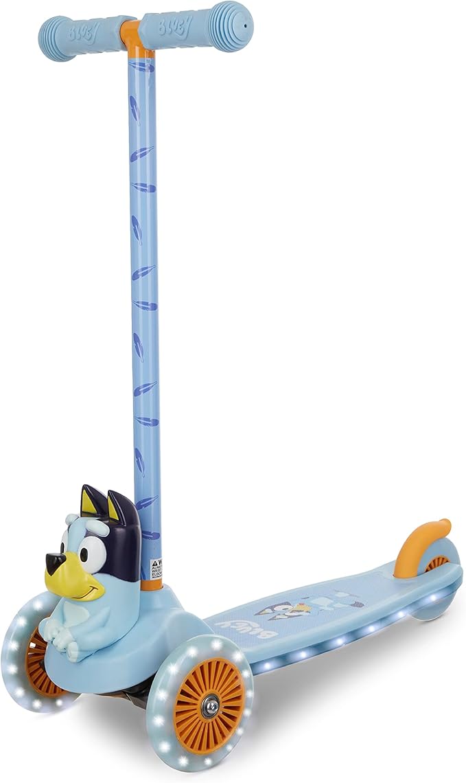3D Kick Scooter for Kids, Self-Balancing 3 Wheeled Light Up Scooter with Extra Wide Anti-Slip Deck, Rear Brake, Lean to Steer, Lightweight Design, for Kids 3 and up, 75 LB Limit