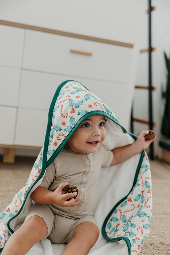 Copper Pearl Hooded Bath Towels Premium Knit/Terry Cloth Baby Towels with Hood, Pockets, and Cool Designs - Great to Gift and Make Bath Time Fun - Baby Bath Towel, Holly
