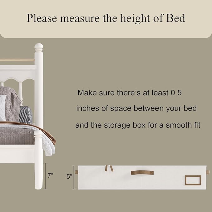 COYACOOL Under Bed Storage, Under Bed Storage Containers Bins for Clothes, Large Linen Underbed Closet Organization Bins, 2 Pack Collapsible Underbed Bin Dorm for Clothes, Sweater, Beige